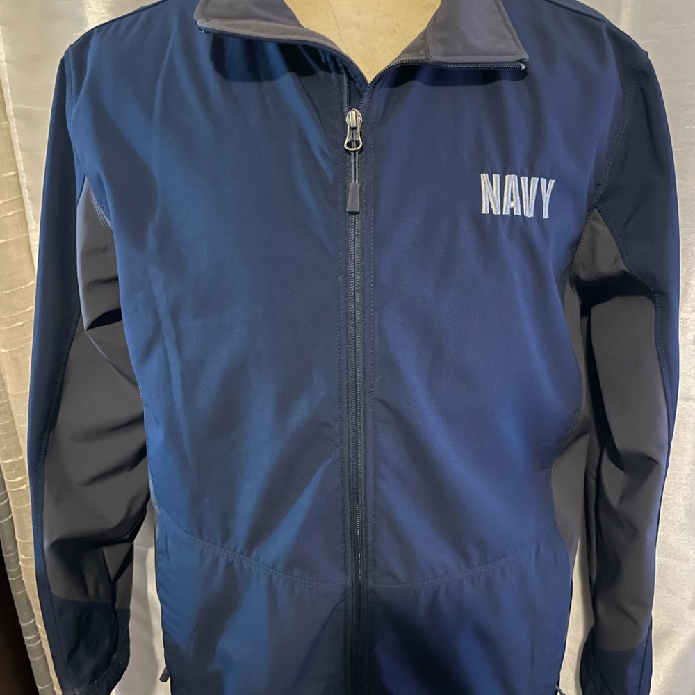 U.S. Navy Port Authority Navy and Gray Men's Physical Fitness Uniform Jacket XL
